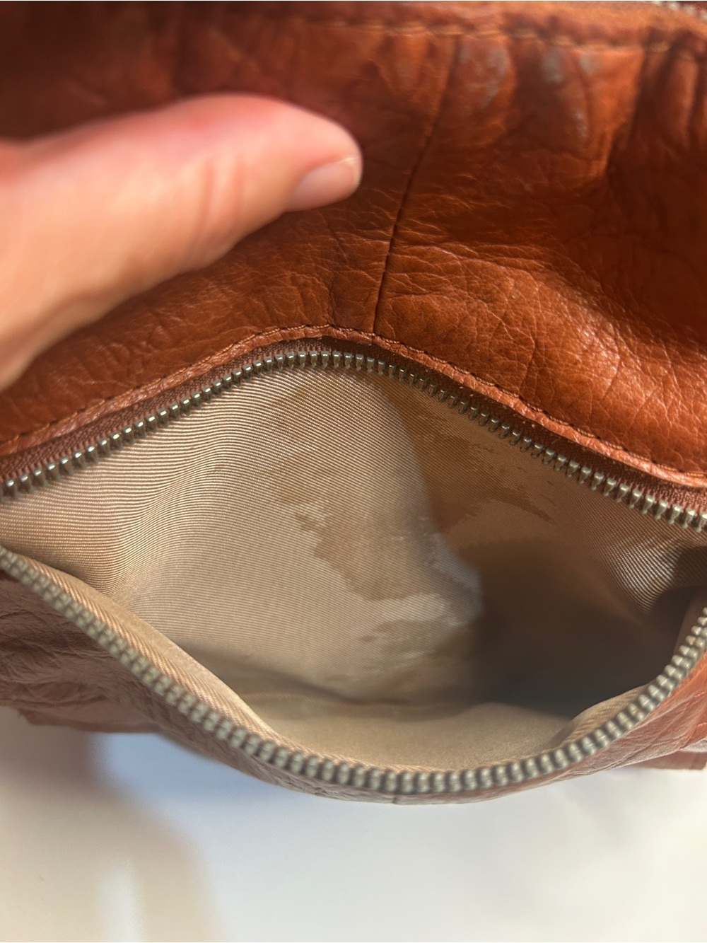 Classic Brown Leather Satchel Handbag - Picture 8 of 10